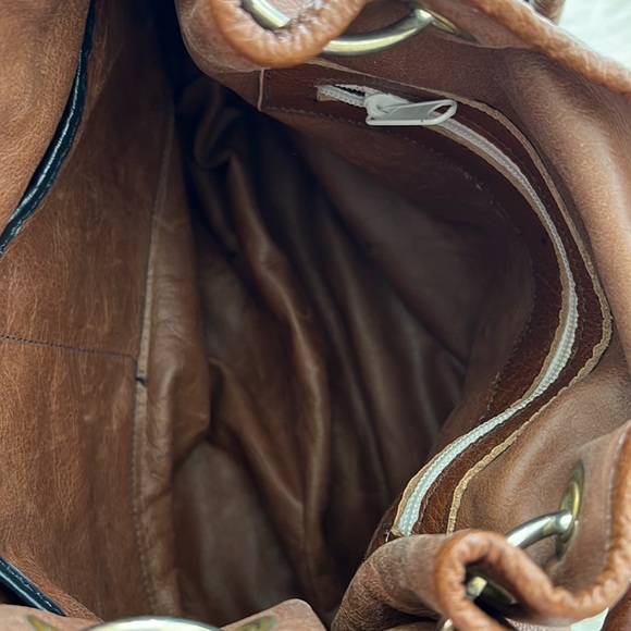 Moschino brown leather shoulder bag - Picture 6 of 10